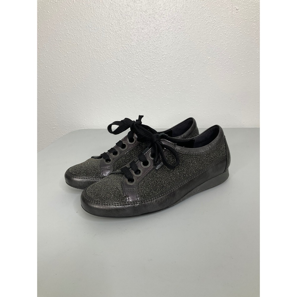 Mephisto Air-Relax Womens 6.5 Black Metallic Shimmer Leather Sneakers - Picture 3 of 8